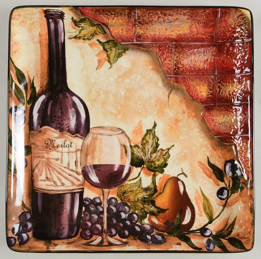 Wine Cellar Square Dinner Plate by Certified International-1