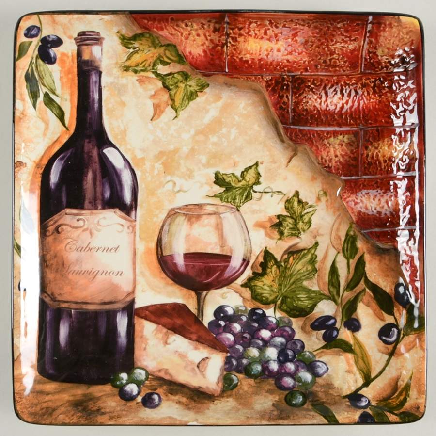 Wine Cellar Square Dinner Plate by Certified International-1
