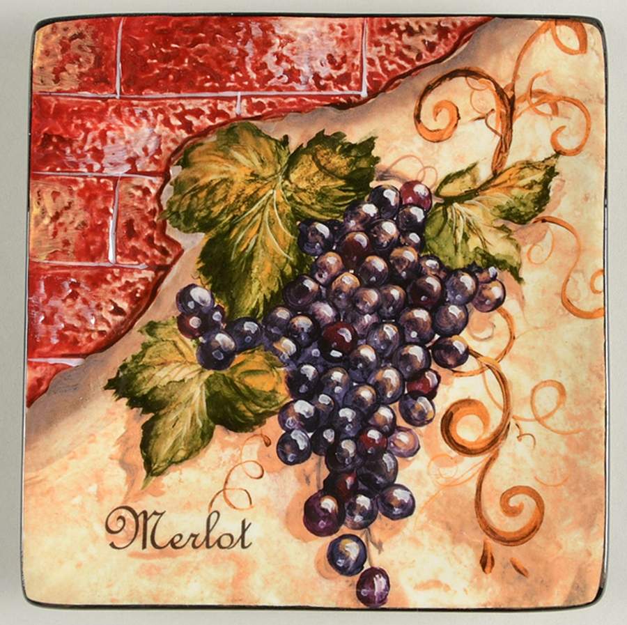 Wine Cellar Square Canape Plate by Certified International-1
