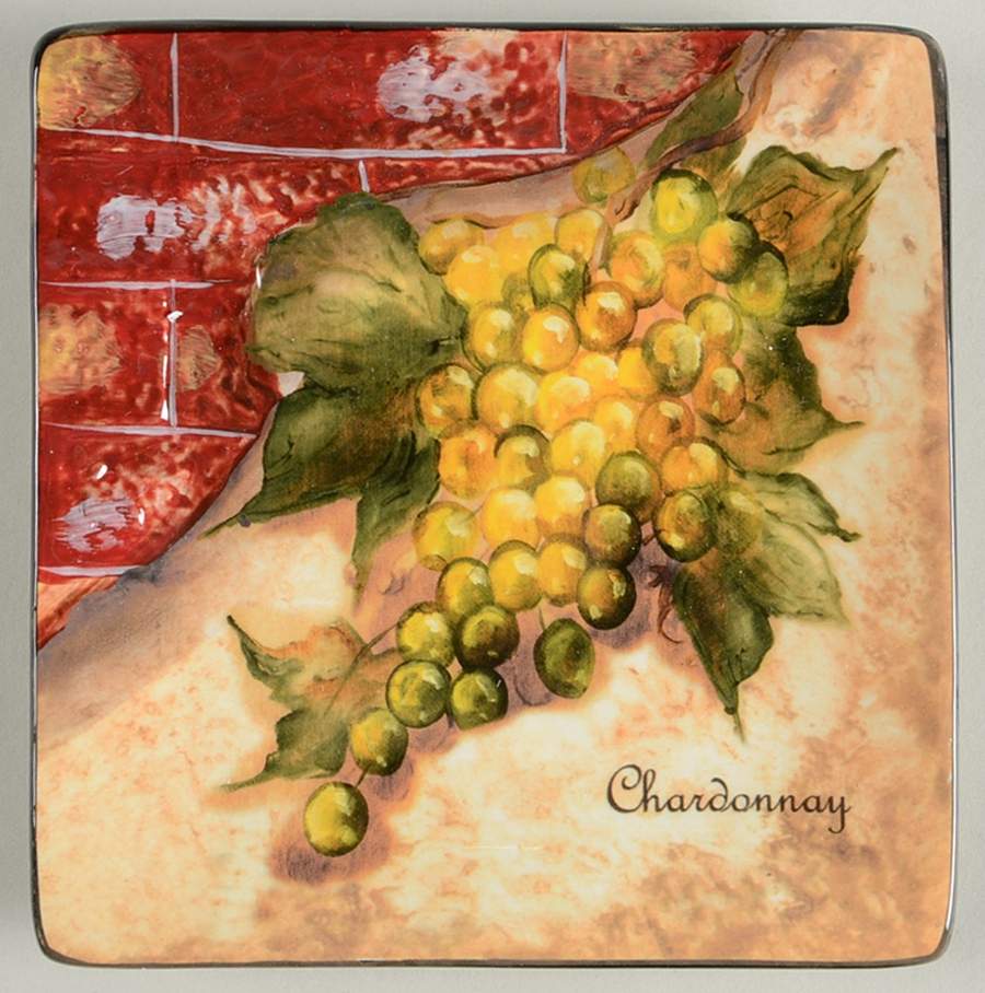 Wine Cellar Square Canape Plate by Certified International-1