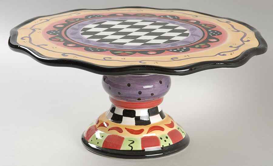 Rose Garden 10" Diameter Pedestal Cake Stand by Certified International-1