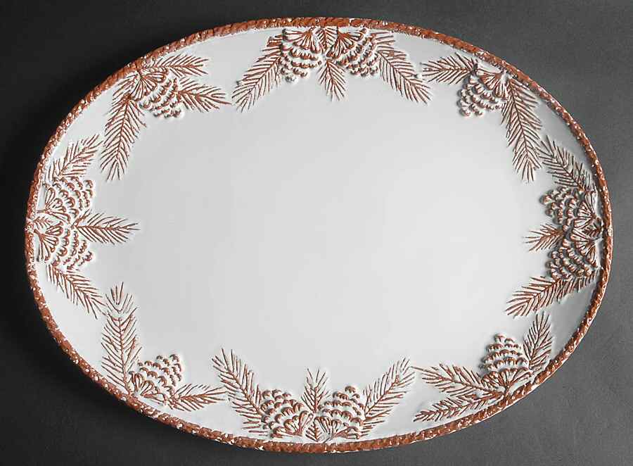 Pine Cone 15" Oval Serving Platter by Certified International-1