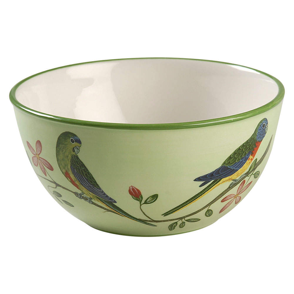 Parrotdise (Earthenware) Soup/Cereal Bowl by Lynn Chase-1