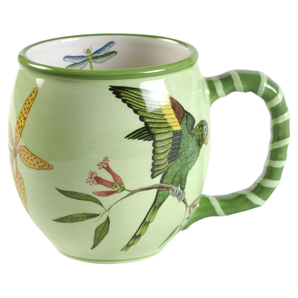 Parrotdise (Earthenware) Mug by Lynn Chase-1