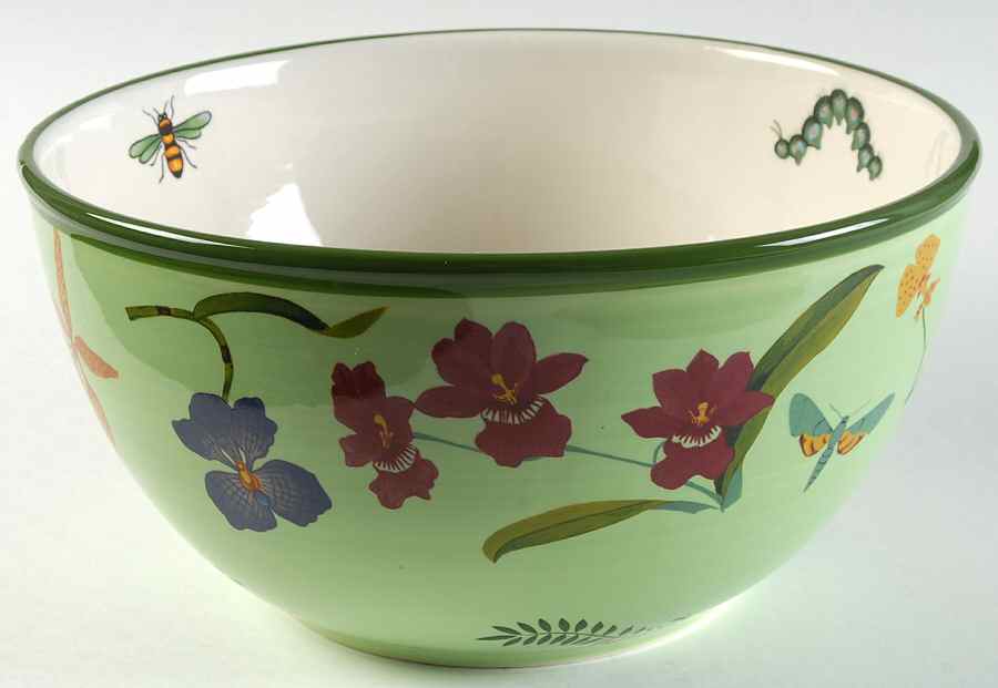 Parrotdise (Earthenware) 10" Large Salad Serving Bowl by Lynn Chase-1