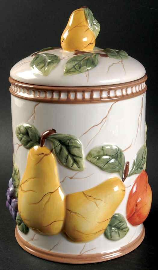 Pompeii Fruit Medium Canister & Lid by Crystal Clear-1