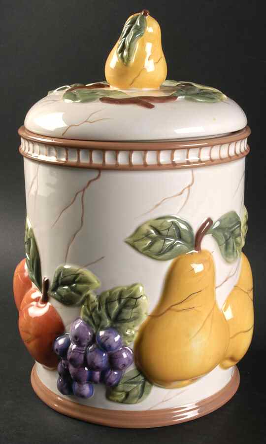 Pompeii Fruit Large Canister & Lid by Crystal Clear-1