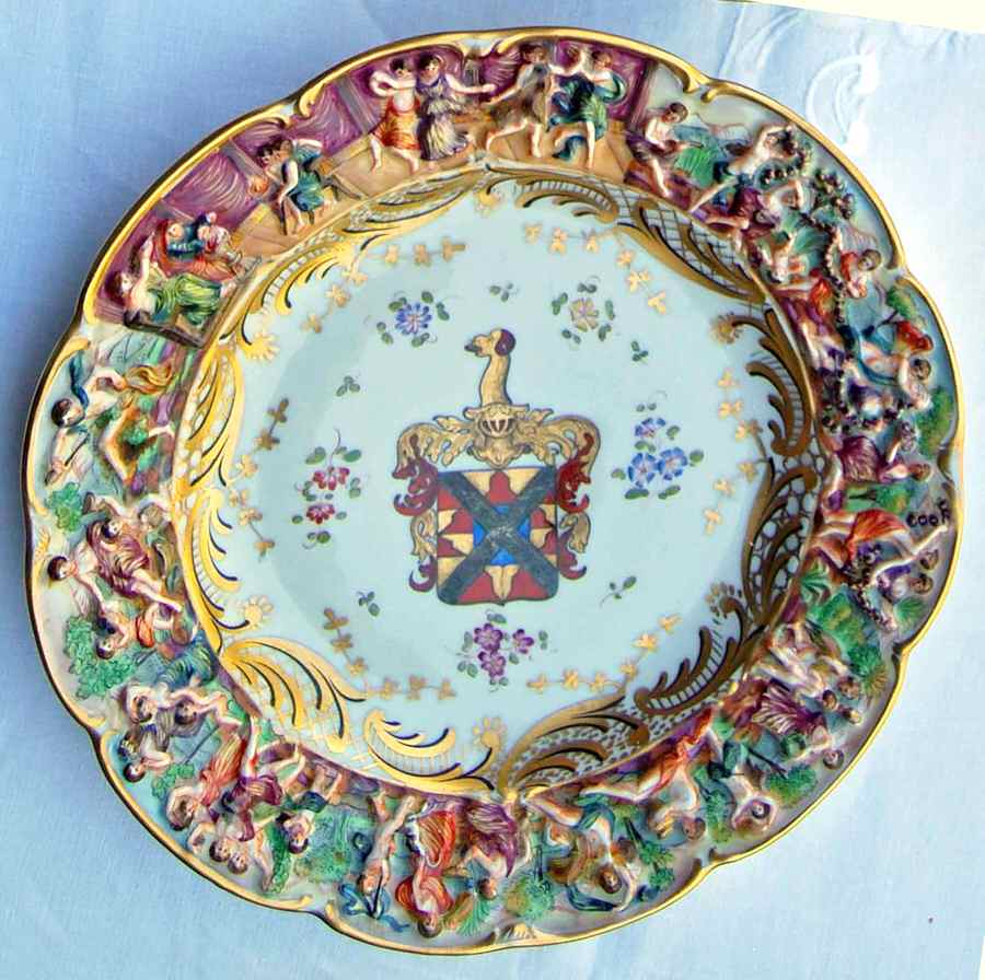 CJJ7 Dinner Plate by Capo-di-Monte (Italy)-1