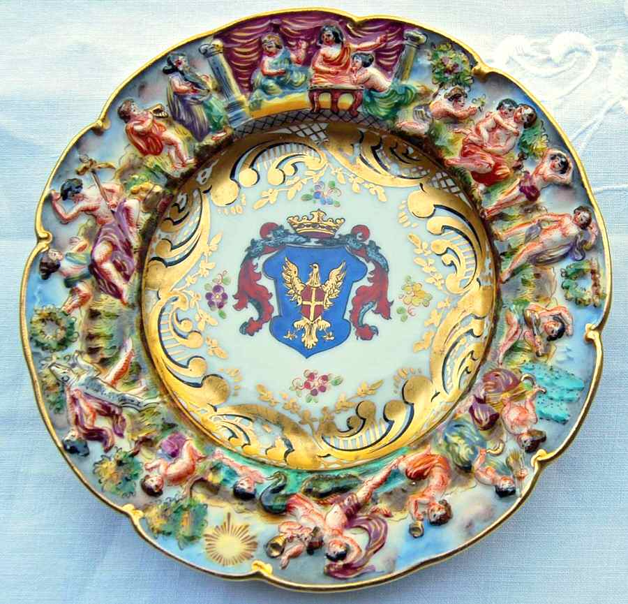 CJJ7 Bread & Butter Plate by Capo-di-Monte (Italy)-1
