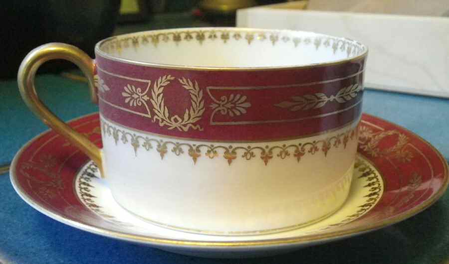 CHF1587 Flat Cup & Saucer Set by Charles Field Haviland-1
