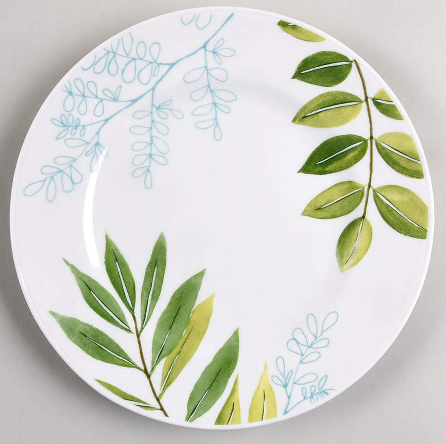 Creamware with Leaf Accents Salad Plate by The Cellar (China)-1