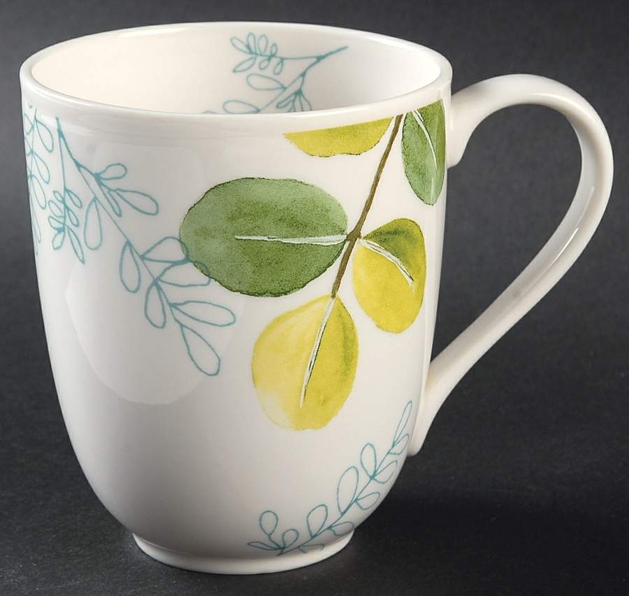 Creamware with Leaf Accents Mug by The Cellar (China)-1