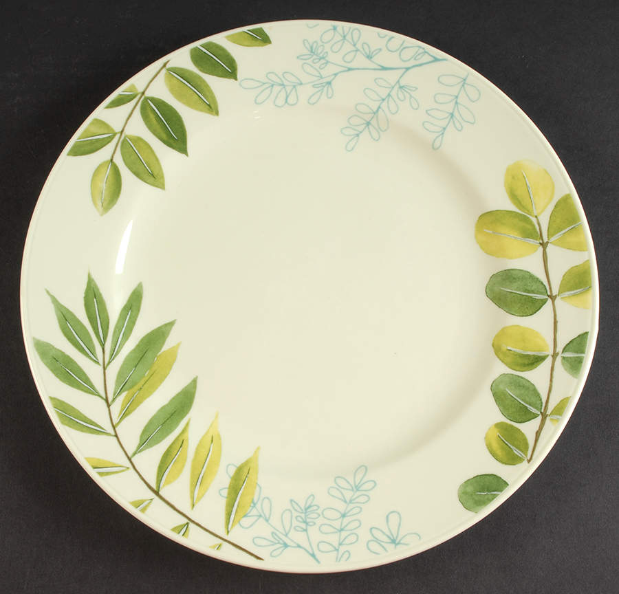 Creamware with Leaf Accents Dinner Plate by The Cellar (China)-1