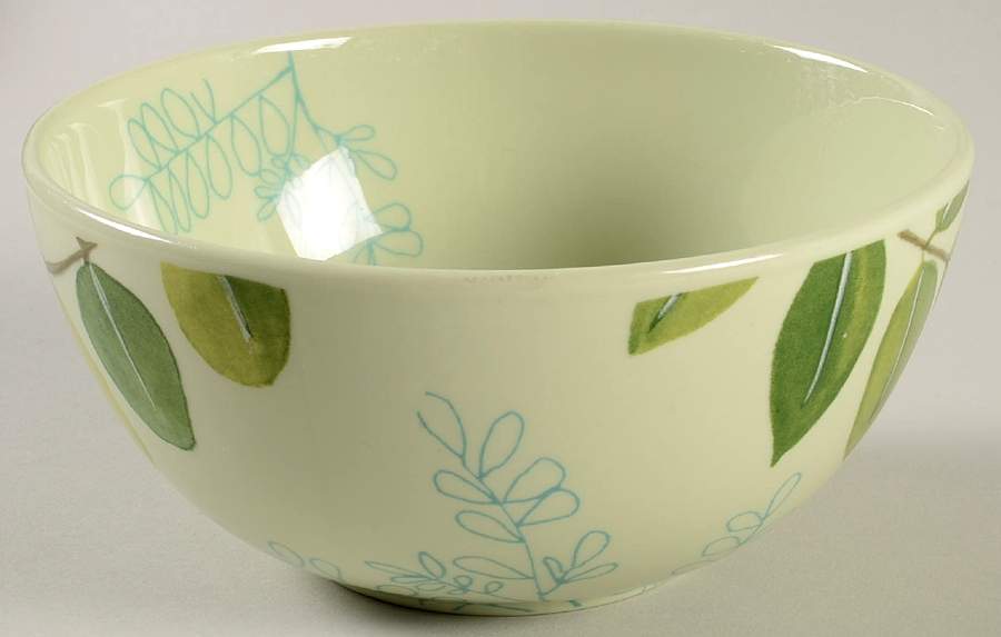Creamware with Leaf Accents Coupe Cereal Bowl by The Cellar (China)-1