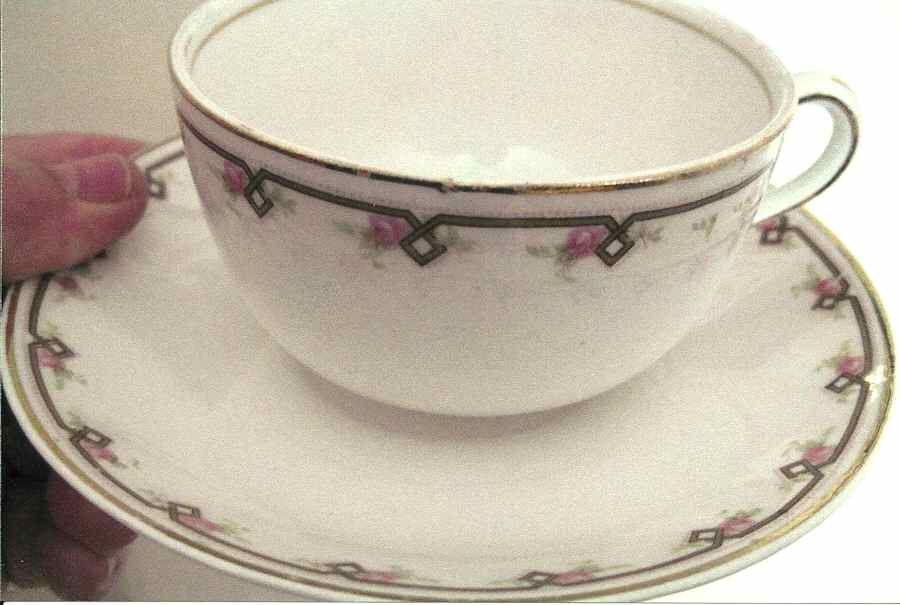 CRO353 Flat Cup & Saucer Set by Crooksville-1