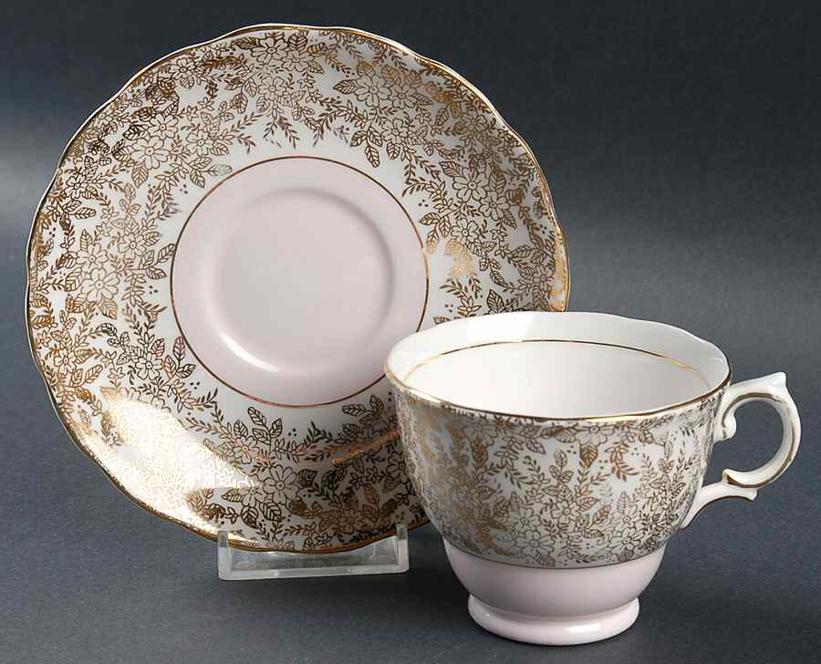 6607 Footed Cup & Saucer Set by Colclough-1