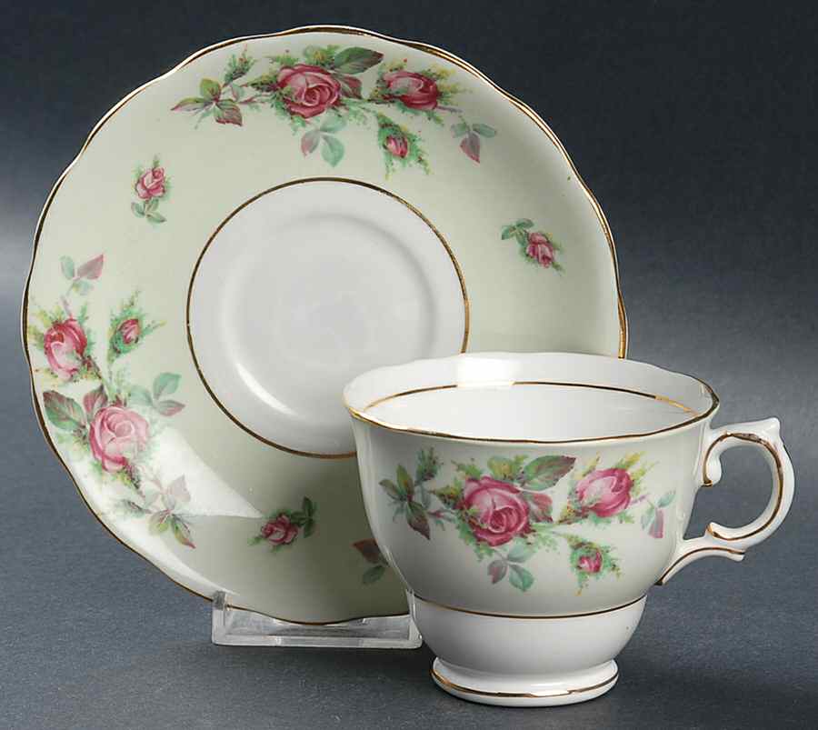 1734 Footed Cup & Saucer Set by Colclough-1