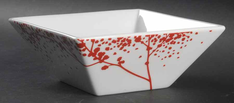 Falling Leaves Red Soup/Cereal Bowl by The Cellar (China)-1