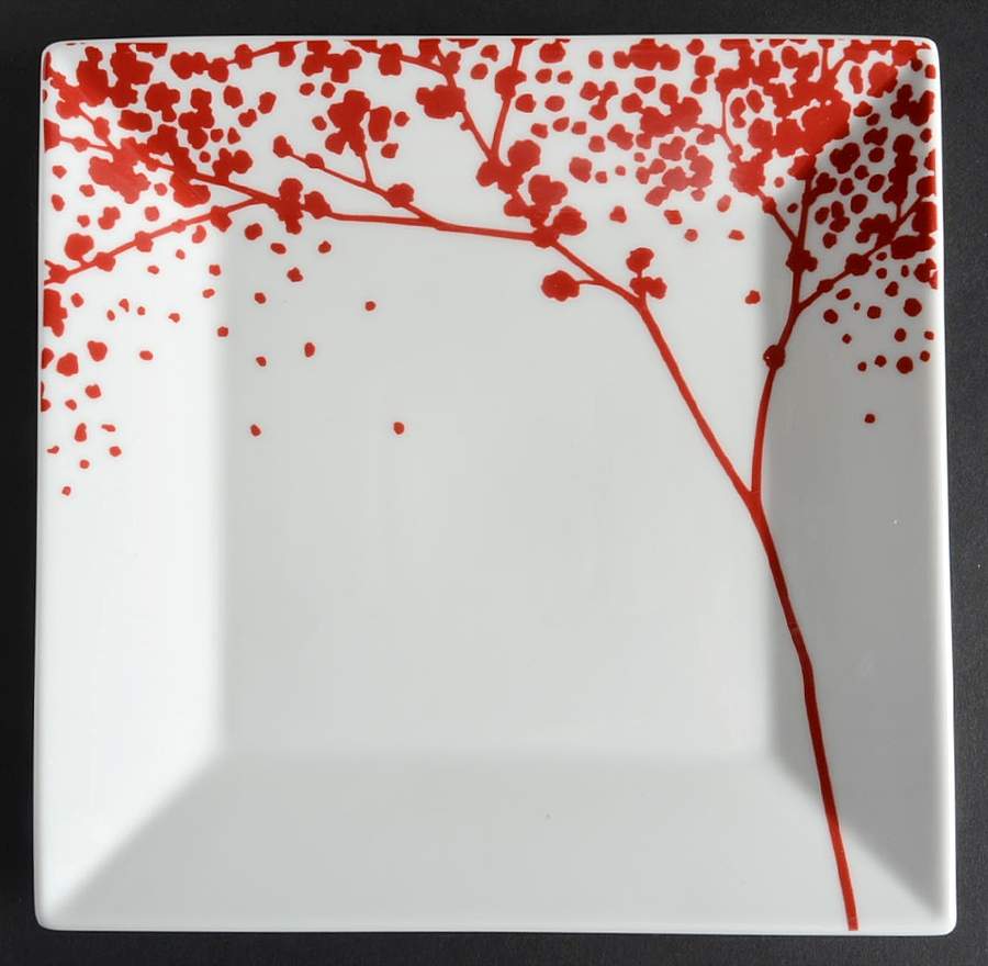 Falling Leaves Red Salad Plate by The Cellar (China)-1