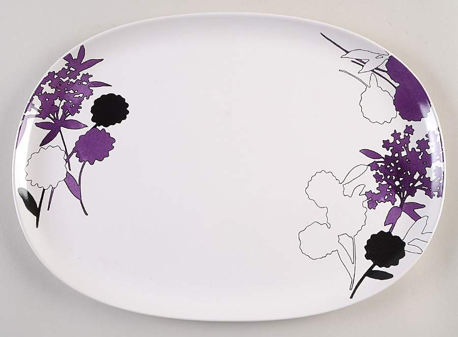 Coupe Violet Decal 15" Oval Serving Platter by The Cellar (China)-1