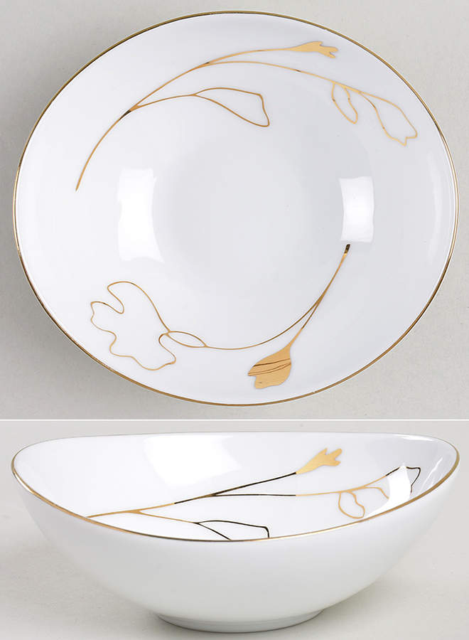 Grand Buffet Gold (Silhouette) Oval Fruit/Dessert Bowl by Charter Club-1