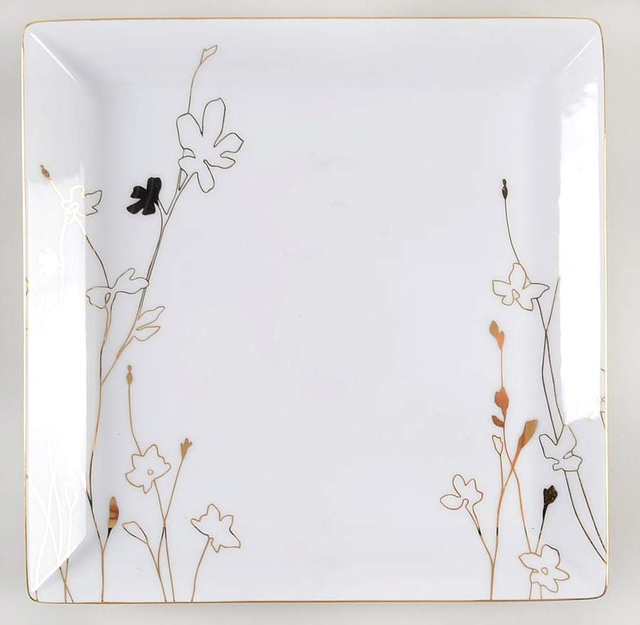 Grand Buffet Gold (Silhouette) Square Dinner Plate by Charter Club-1