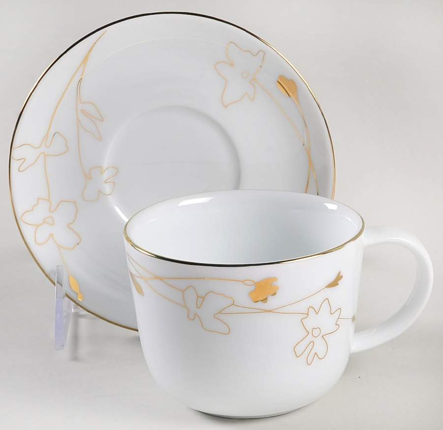 Grand Buffet Gold (Silhouette) Flat Cup & Saucer Set by Charter Club-1