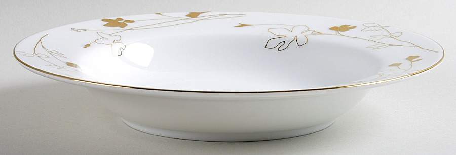 Grand Buffet Gold (Silhouette) Large Rim Soup Bowl by Charter Club-1