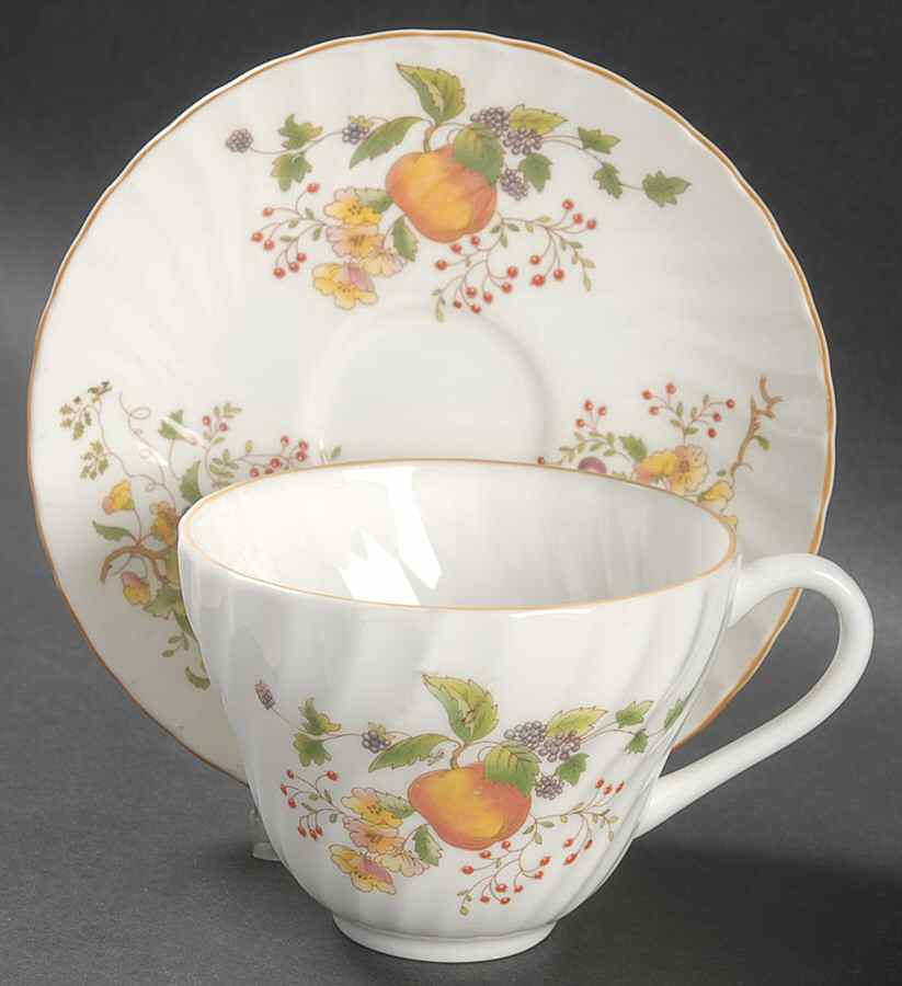 CRS173 Flat Cup & Saucer Set by Crown Staffordshire-1