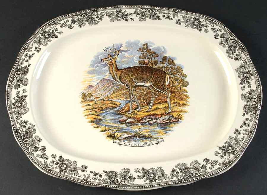 Vintage Game 18" Oval Serving Platter by Churchill-1