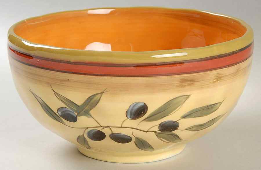 Les Olives Soup/Cereal Bowl by Clay Art-1