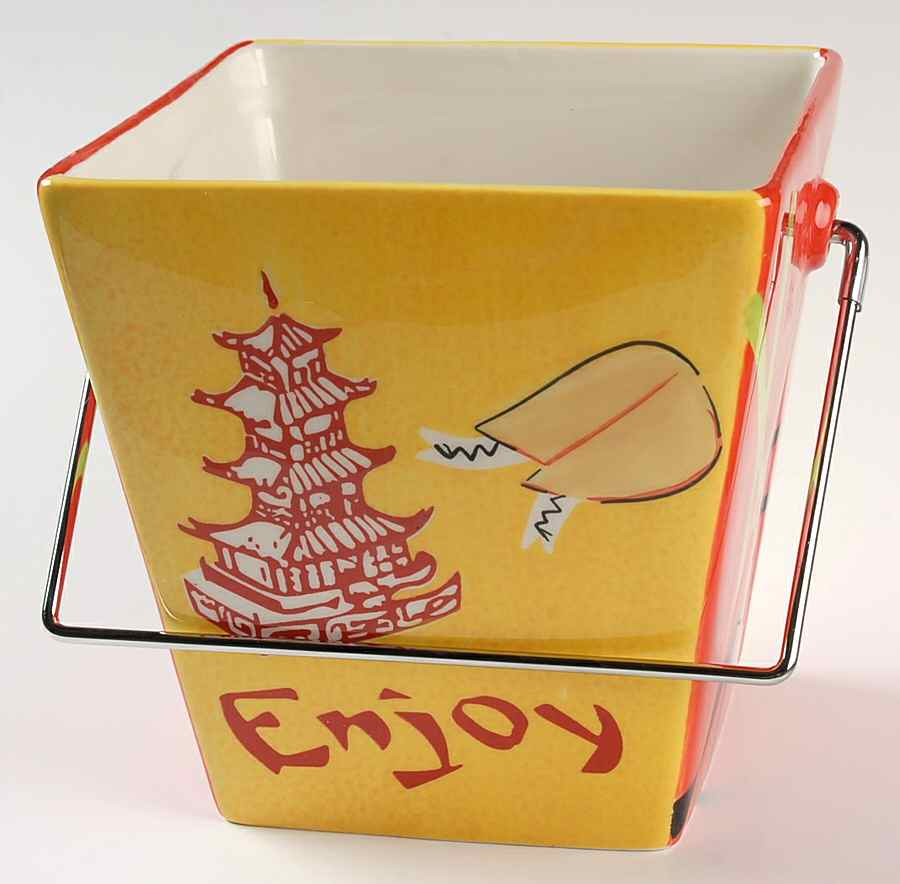 Chinese Take Out Figural Cookie Jar No Lid by Clay Art-1