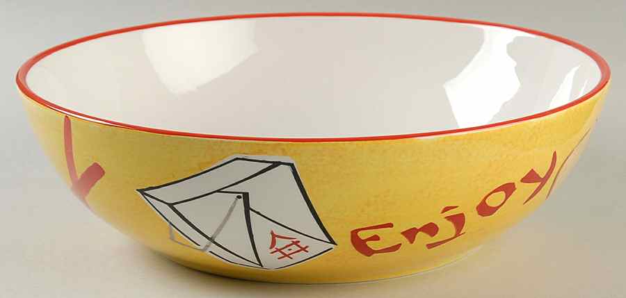 Chinese Take Out 11" Round Serving Bowl by Clay Art-1