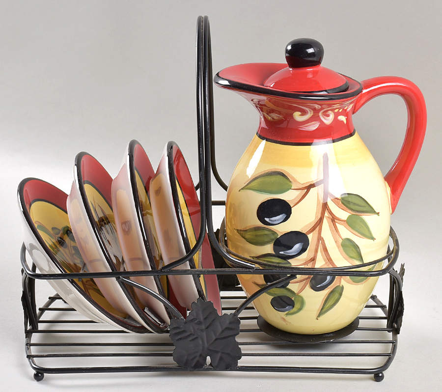 CIC105 (7 Pc) Oil Set (Oil&Lid,4 Dip Plates & Metal Std) by Certified International-1