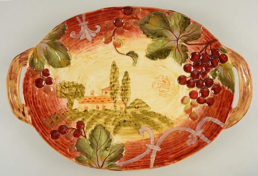 Montisi 19" Oval Handled Platter by Certified International-1