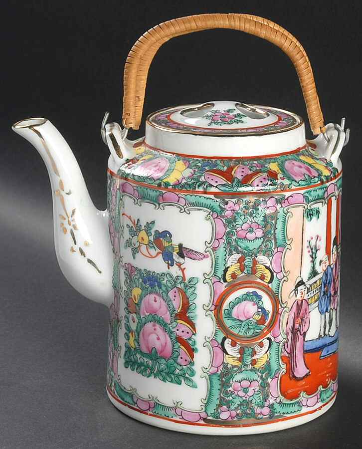 Rose Medallion (With People) Teapot & Lid with Removable Top Handle by China (Made in China)-1