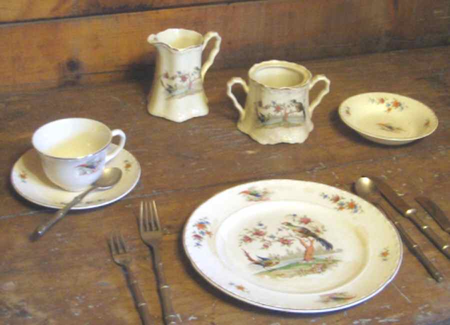 CRO356 Footed Cup & Saucer Set by Crooksville-1