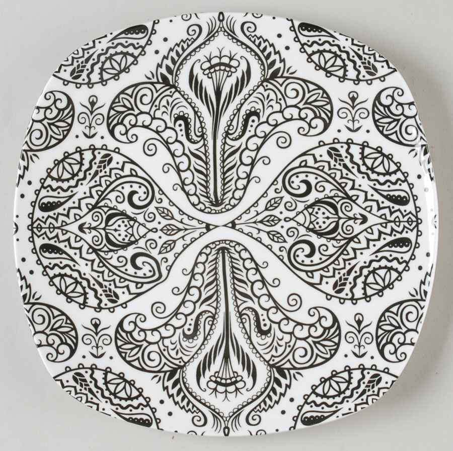Linea Black Square Salad Plate by Cynthia Rowley-1
