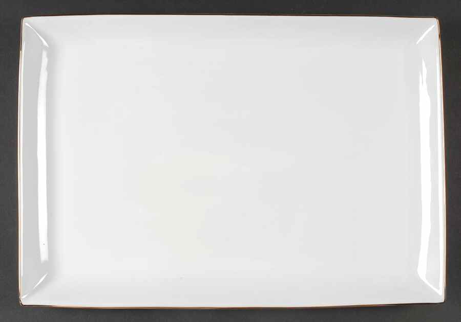 Grand Buffet Gold (Fine Line) 16" Rectangular Serving Platter by Charter Club-1