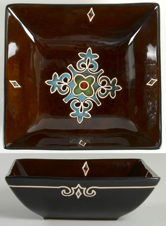 Medallion Reactive 8" Square Vegetable Bowl by The Cellar (China)-1