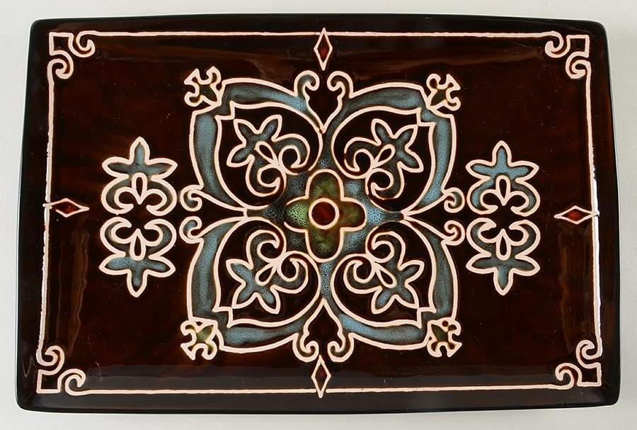 Medallion Reactive 13" Rectangular Serving Platter by The Cellar (China)-1