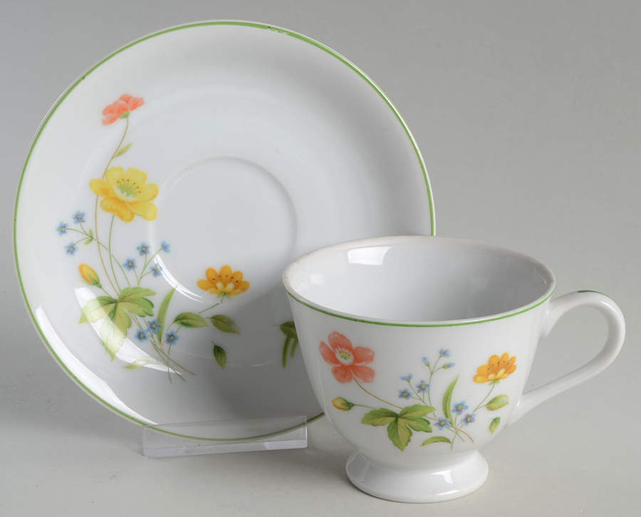 April Showers Footed Cup & Saucer Set by Castle Court-1