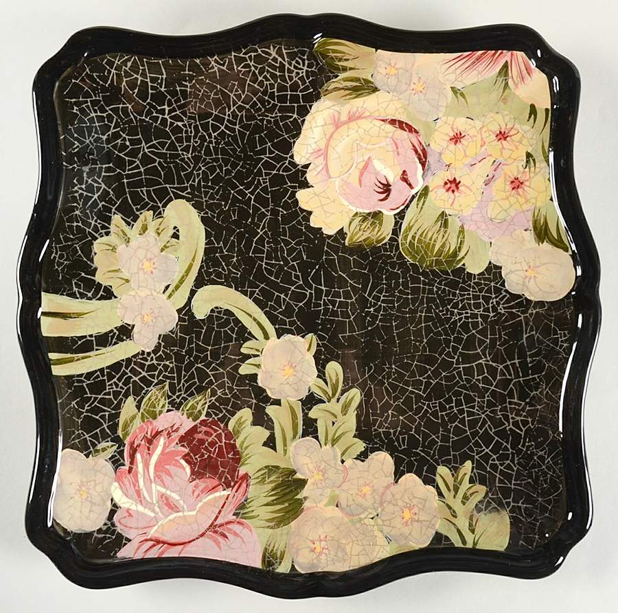 Midnight Floral 13" Square Serving Platter by Certified International-1