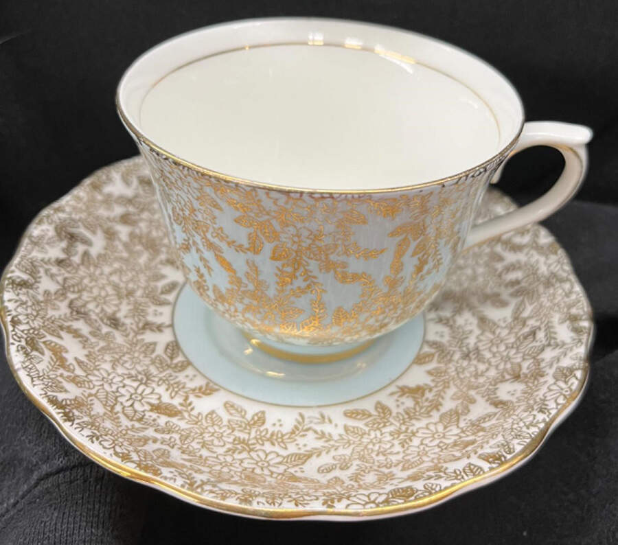 6499 Footed Cup & Saucer Set by Colclough-1