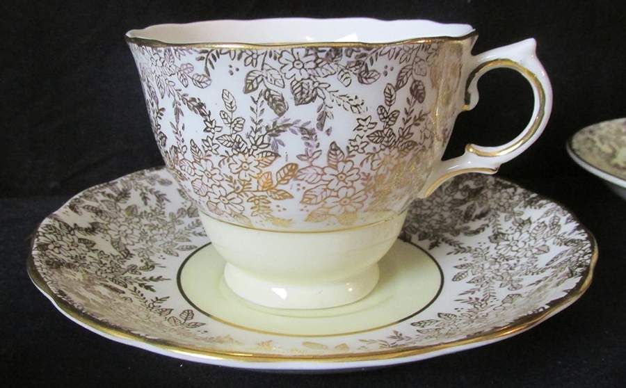 6499 Footed Cup & Saucer Set by Colclough-1