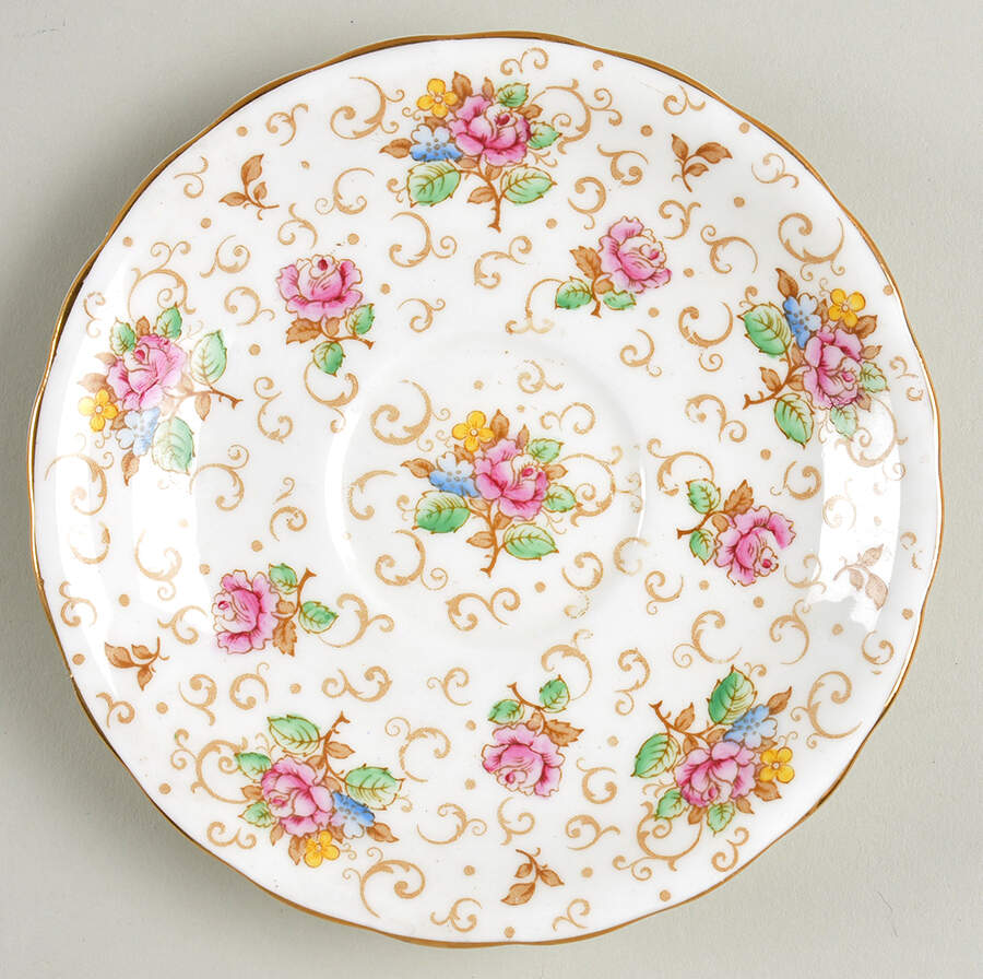English Rose (White Background) Saucer by Cartwright & Edwards-1