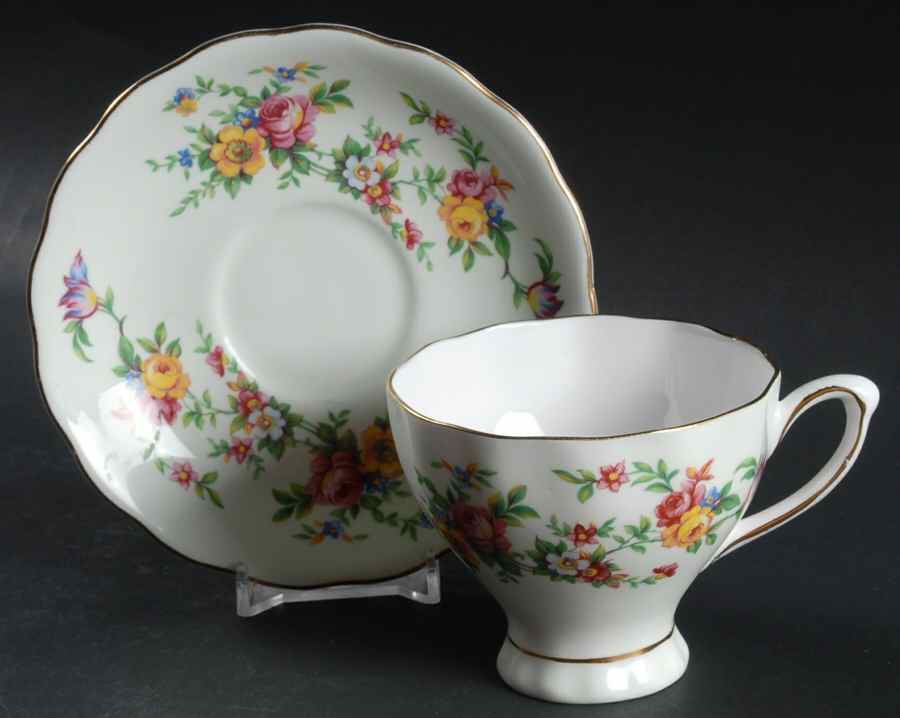 7588 Footed Cup & Saucer Set by Colclough-1
