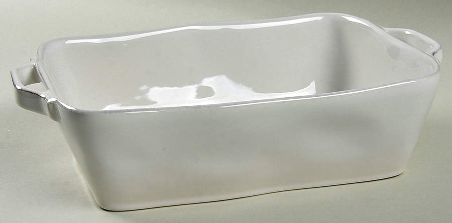 Marin White 10" Rectangular Baker by Crate & Barrel-1