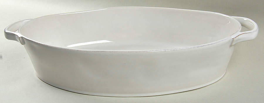 Marin White 16" Oval Baker by Crate & Barrel-1