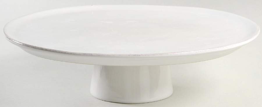 Marin White 13" Diameter Pedestal Cake Stand by Crate & Barrel-1